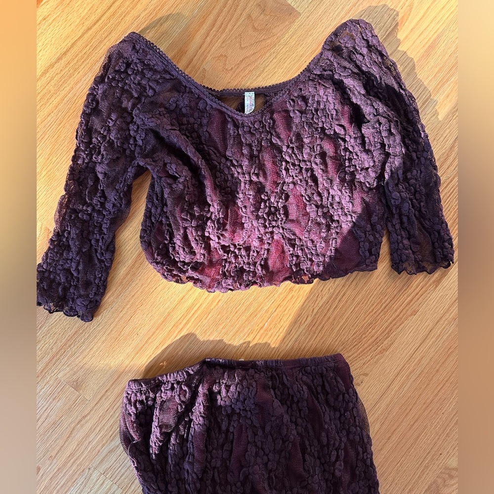 Free People Lace Skirt Set